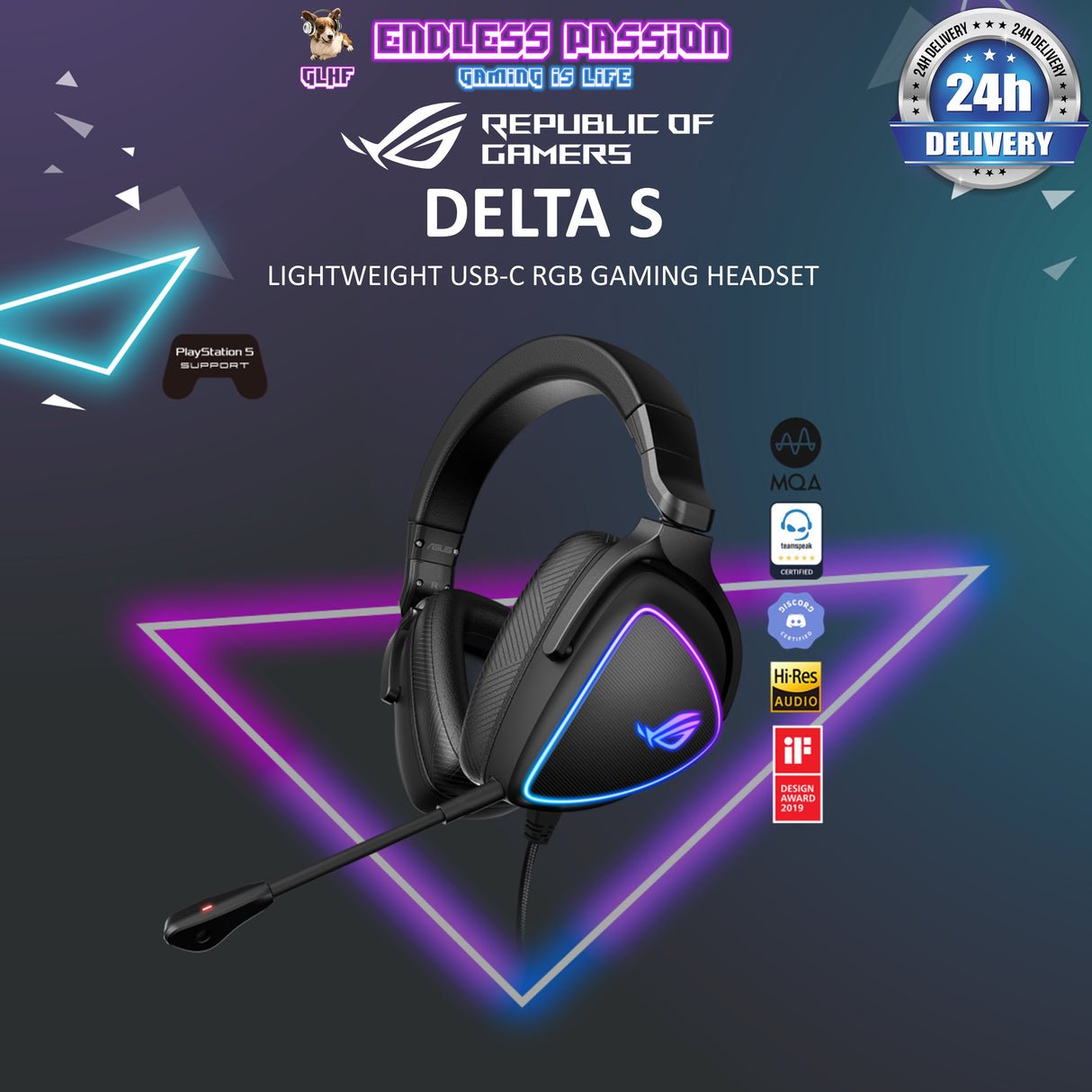 Asus ROG Delta S Lightweight USB-C Wired Gaming Headset