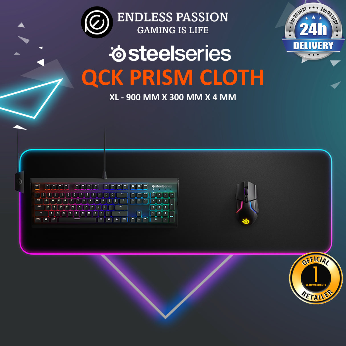 SteelSeries Qck Prism Cloth Gaming Mousepad