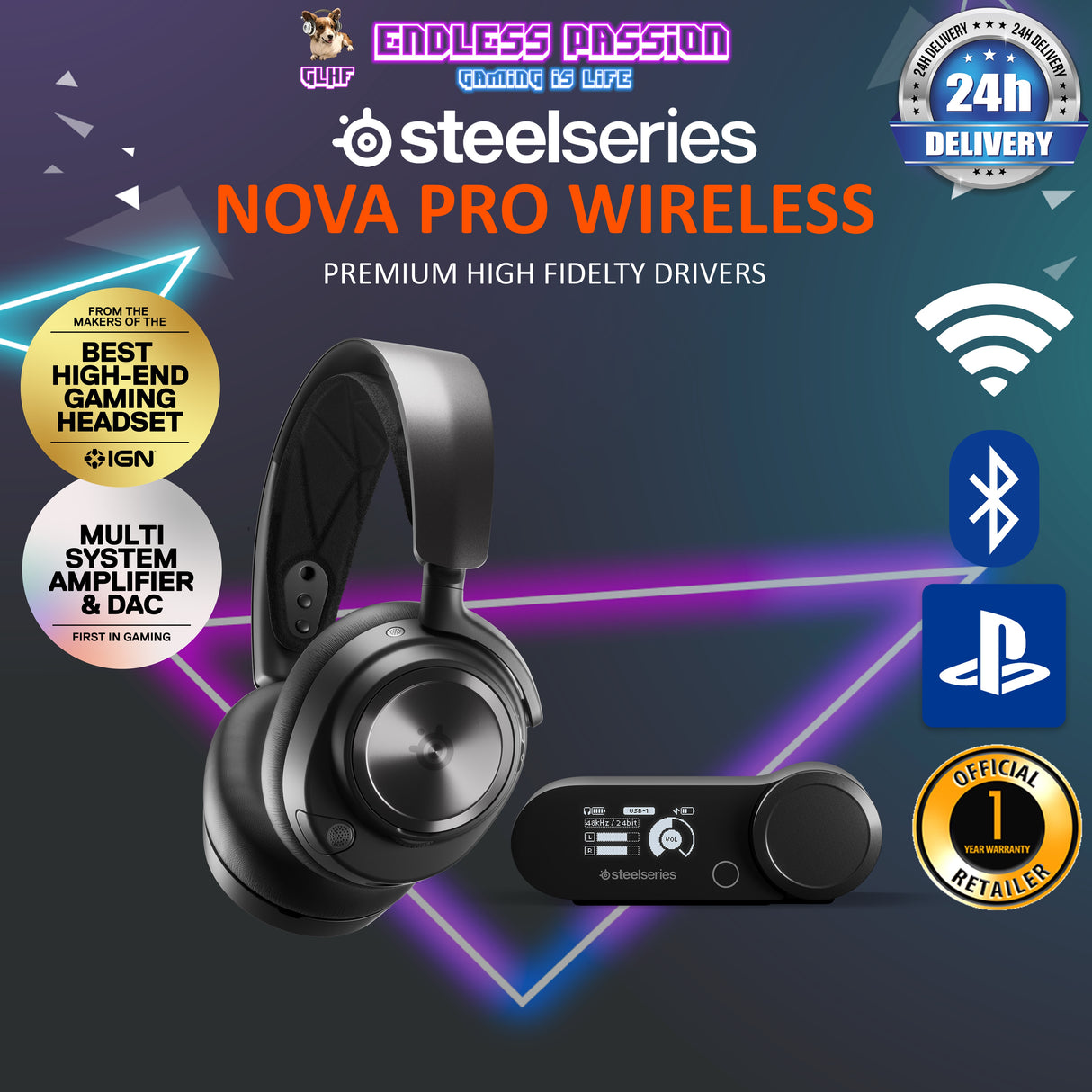 SteelSeries Arctis Nova Pro Wireless for PC Gaming Headset