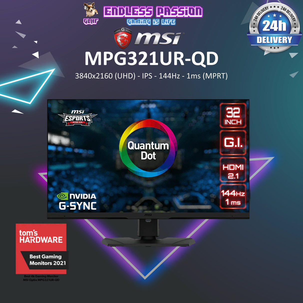 MSI Optix MPG321UR-QD 32 Inch 4K IPS Gaming Monitor