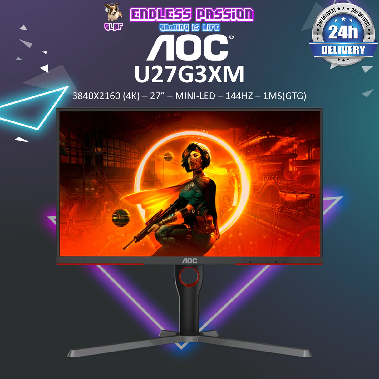 AOC U27G3XM — 27" UHD Fast IPS Premium Gaming Monitor