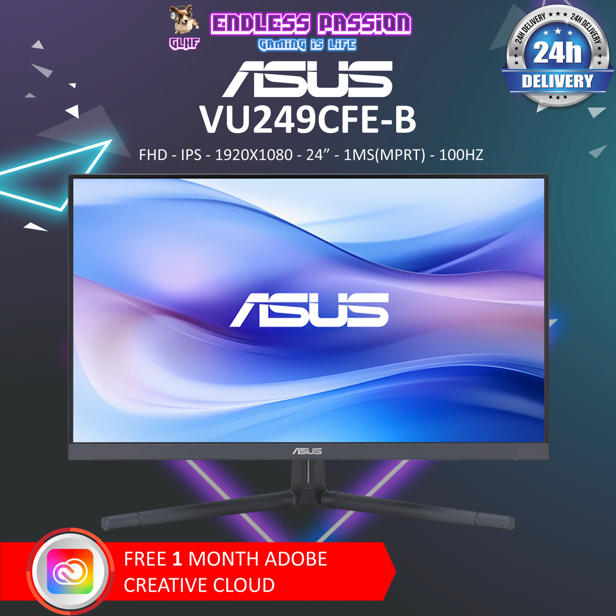 ASUS VU249CFE 24 Inch Eye Care Gaming Monitor