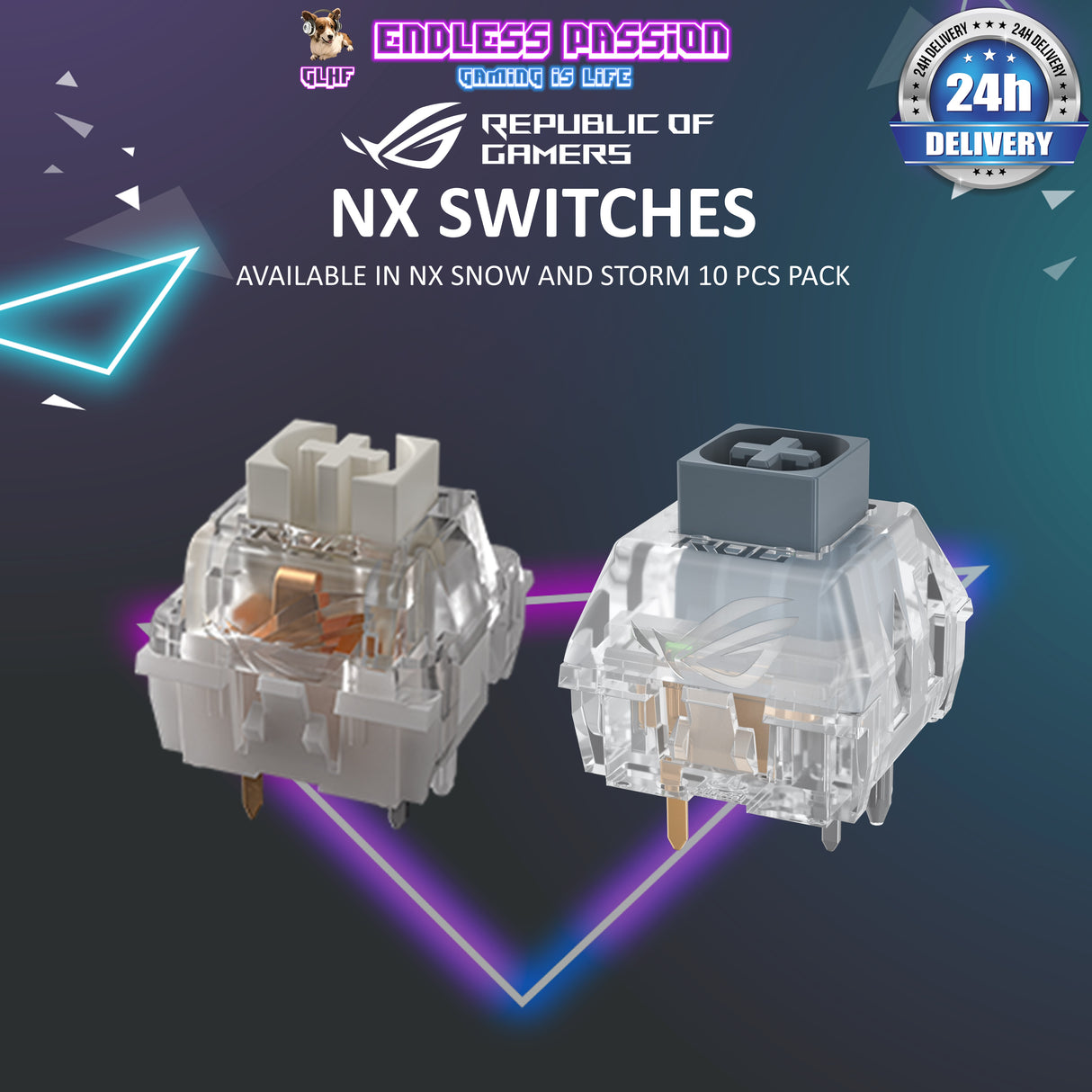 Asus ROG NX Switches 10PCS Pack - NX Snow / Storm