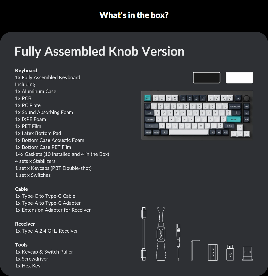 Keychron Q1 Max 75% QMK/VIA Wireless Custom Mechanical Keyboard