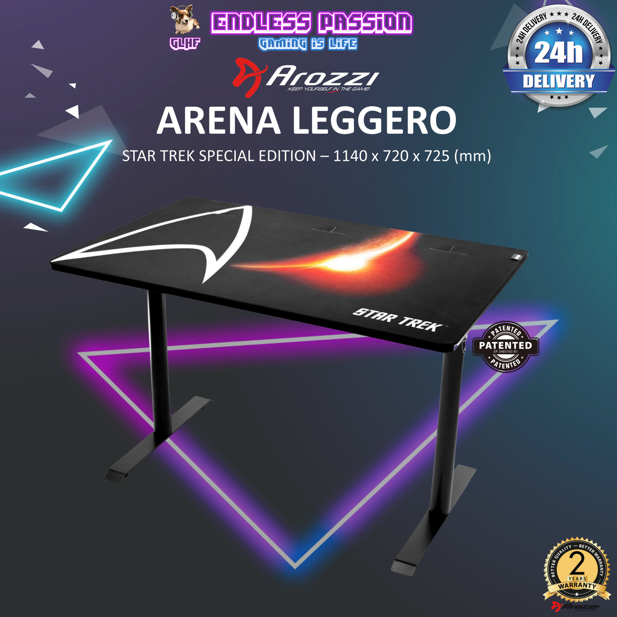 Arozzi Arena Leggero Star Trek Edition Gaming Desk