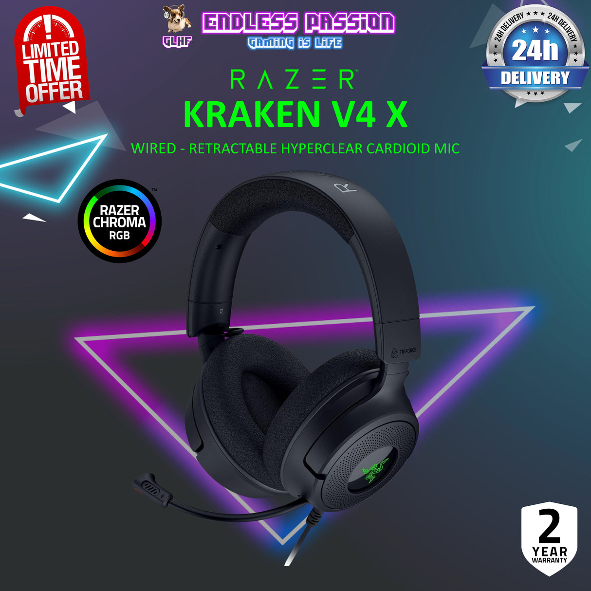 Razer Kraken V4 X - Wired PC Gaming Headset