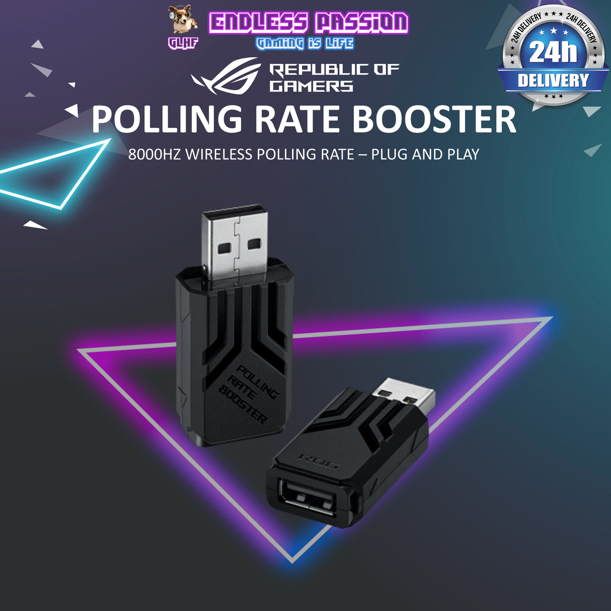 ASUS ROG Polling Rate Booster - True 8000Hz Wireless Polling Rate