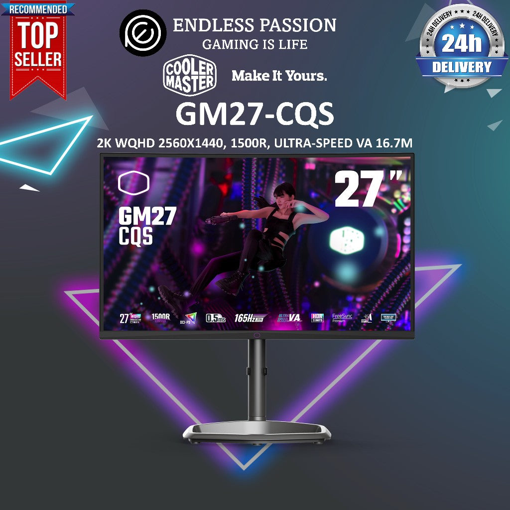 Cooler Master GM27-CQS 27-Inch 2K 165 Hz Curved Gaming Monitor