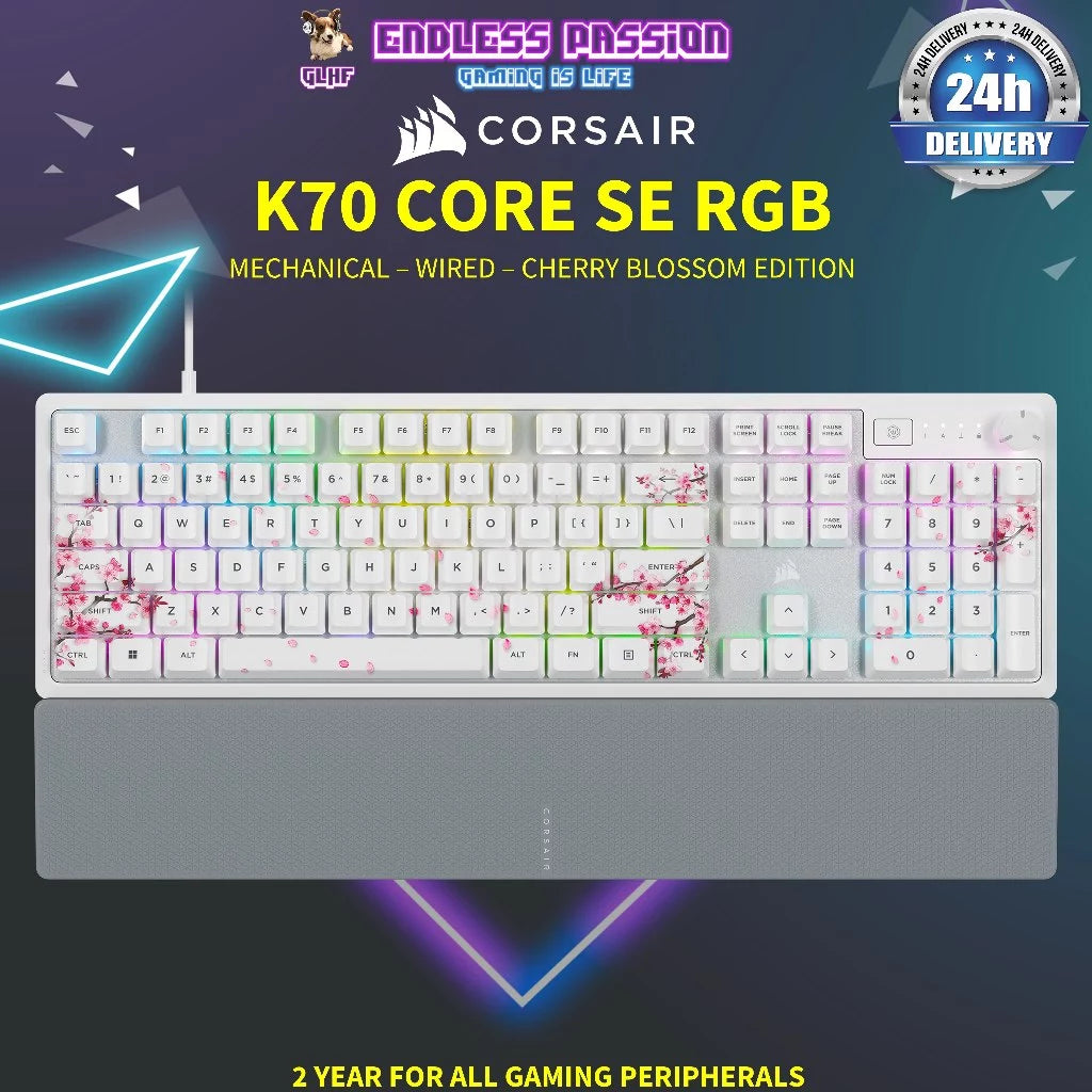 Corsair K70 CORE SE RGB Mechanical Gaming Keyboard – Cherry Blossom