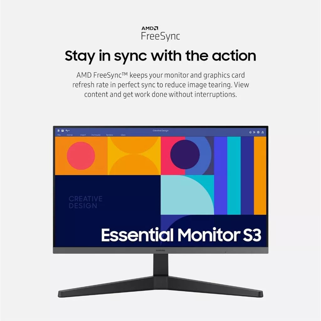 Samsung Essential S3 S33GC 24" FHD IPS Display Productivity Monitor - LS24C330GAEXXS