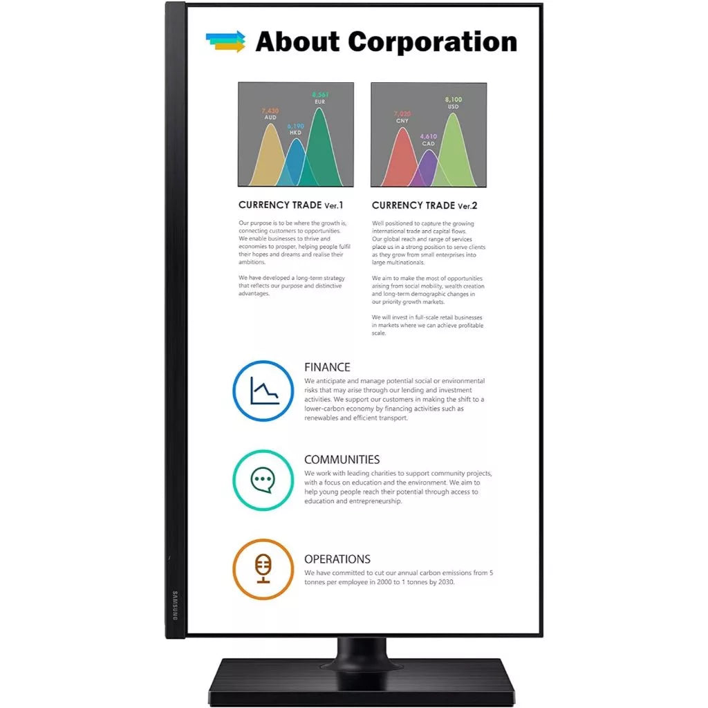 Samsung Essential T45F 24" FHD IPS Display Productivity Monitor - LF24T450FQEXXS