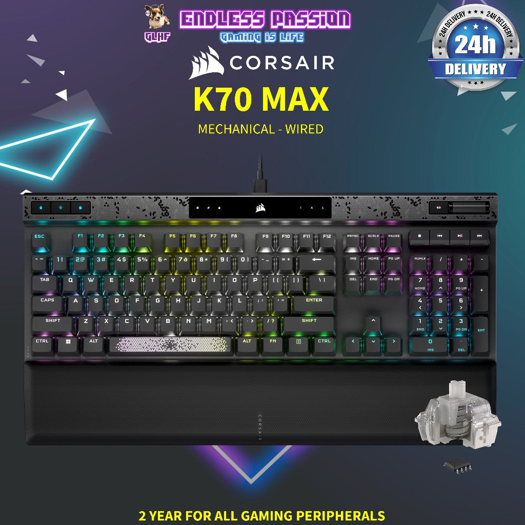 Corsair K70 MAX RGB Wired Magnetic-Mechanical Gaming Keyboard