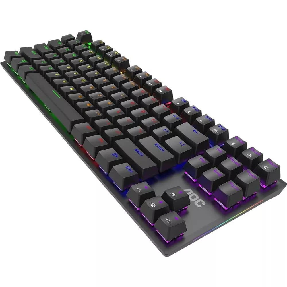 AOC GK450 TKL RGB Mechanical Wired Gaming Keyboard - Red Switch (Linear)