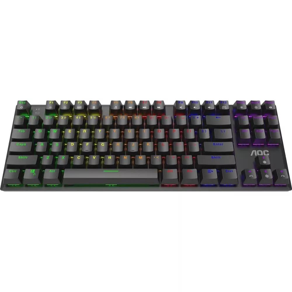 AOC GK450 TKL RGB Mechanical Wired Gaming Keyboard - Red Switch (Linear)