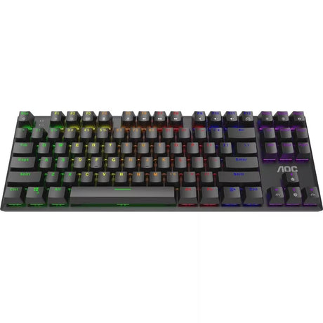 AOC GK450 TKL RGB Mechanical Wired Gaming Keyboard - Red Switch (Linear)