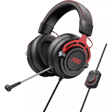 AOC GH300 USB Gaming Headset with RGB, Detachable Microphone, 50mm Drivers and 7.1 Virtual Surround Sound