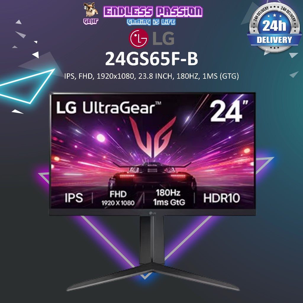 LG 24GS65F -B - 24 Inch FHD IPS Gaming Monitor