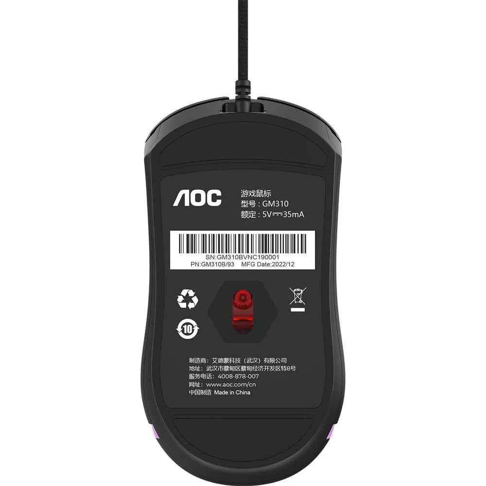 AOC GM310B Wired RGB Gaming Mouse