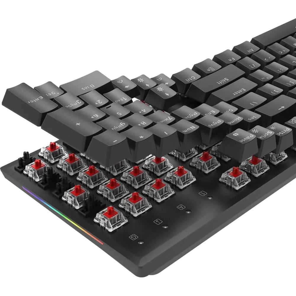 AOC GK450 TKL RGB Mechanical Wired Gaming Keyboard - Red Switch (Linear)