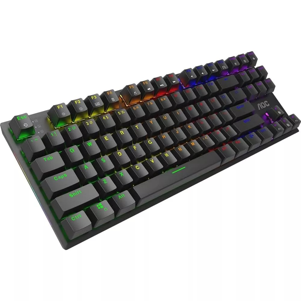 AOC GK450 TKL RGB Mechanical Wired Gaming Keyboard - Red Switch (Linear)