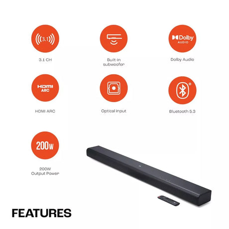 JBL Cinema SB510 3.1 Channel Soundbar with a Built-in Subwoofer